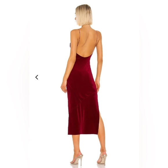 Lovers & Friends Rebel Velvet Slip Dress In Ruby Red Size Large - Picture 11 of 11